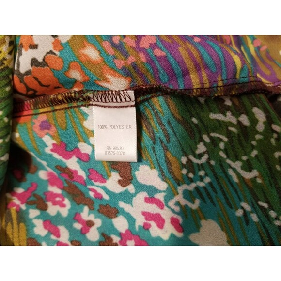 CJ Banks Women's Top Size X Geometric Multicolor Round Neck 3/4 Balloon Sleeve - Picture 5 of 5